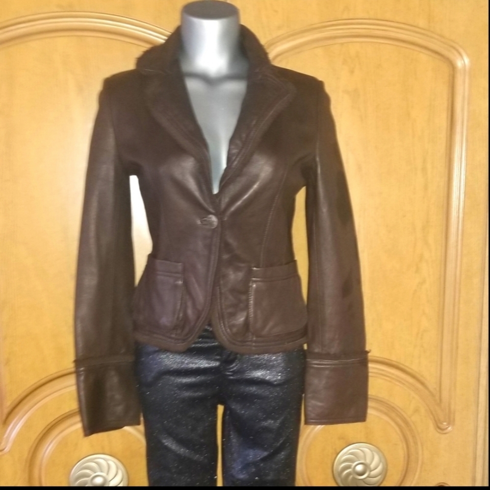 CHOCOLATE BUTTER SOFT LEATHER JACKET-VINTAGE